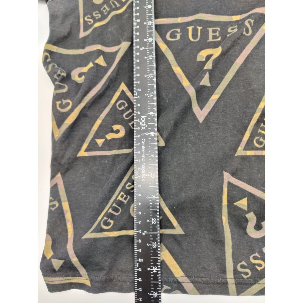 Guess Los Angeles Mens Camo Triangle All Over Logo Print T-Shirt Black Size M - Picture 8 of 8